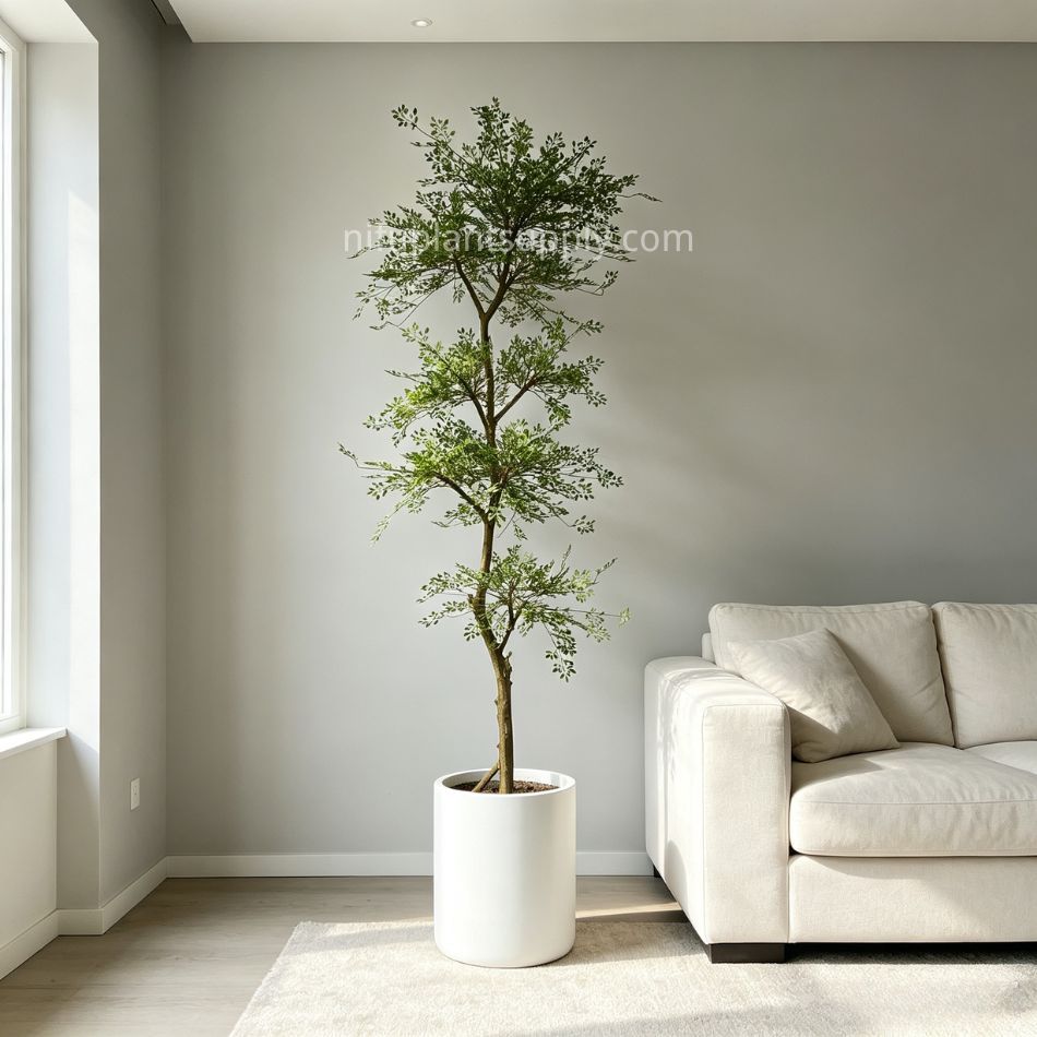 220CM High Simulated Artificial Nandina Tree with Wooden Base for Interior Design,220CM High Simulated Artificial Nandina Tree with Wooden Base for Interior Design