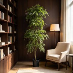 180CM Highly Realistic Artificial Nandina Potted Tree for Home Decor,180CM Highly Realistic Artificial Nandina Potted Tree for Home Decor