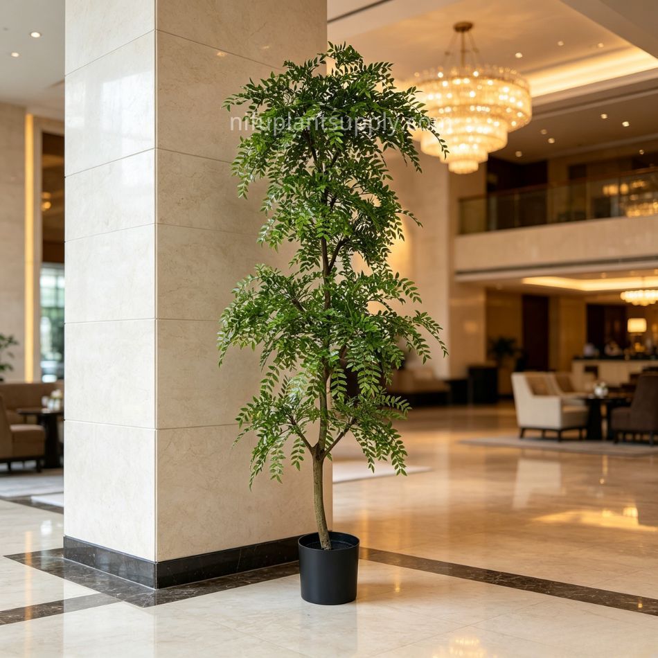 180CM Highly Realistic Artificial Nandina Potted Tree for Home Decor,180CM Highly Realistic Artificial Nandina Potted Tree for Home Decor
