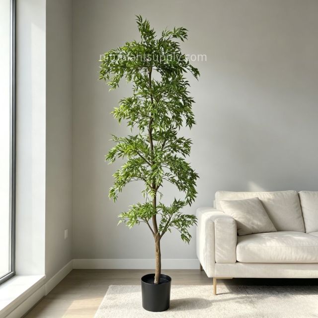 180CM Highly Realistic Artificial Green Maple Potted Tree for Interior Decor,180CM Highly Realistic Artificial Green Maple Potted Tree for Interior Decor