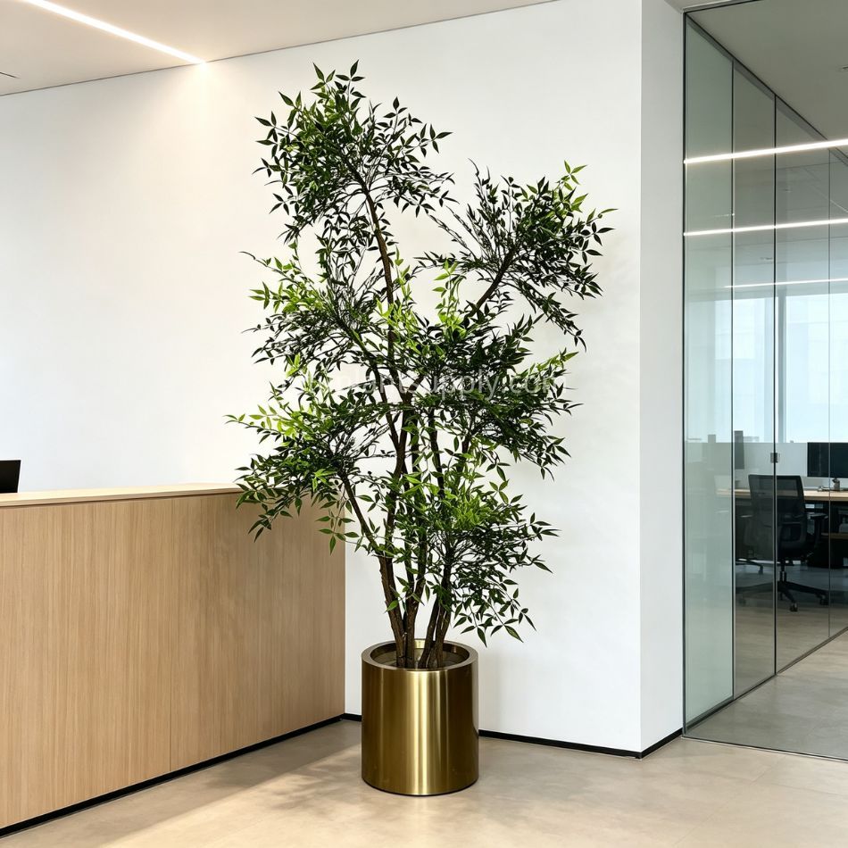 230CM Highly Realistic Artificial Nandina Potted Tree for Home Decor,230CM Highly Realistic Artificial Nandina Potted Tree for Home Decor