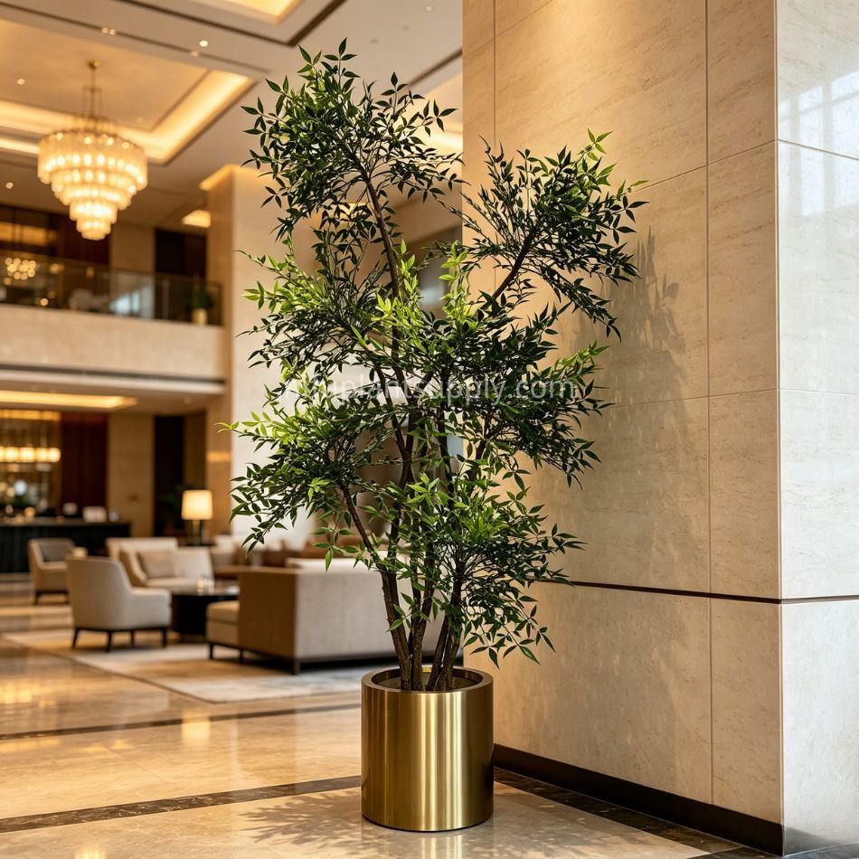 230CM Highly Realistic Artificial Nandina Potted Tree for Home Decor,230CM Highly Realistic Artificial Nandina Potted Tree for Home Decor