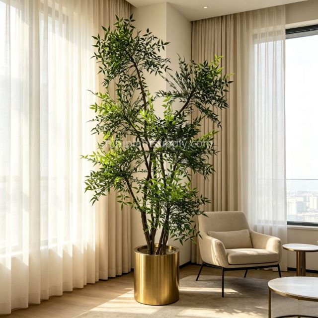 230CM Highly Realistic Artificial Nandina Potted Tree for Home Decor,230CM Highly Realistic Artificial Nandina Potted Tree for Home Decor