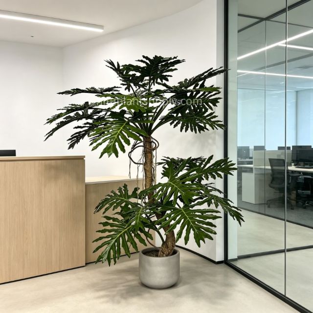 225CM Highly Realistic Large Artificial Philodendron Potted Tree for Indoor Decor,225CM Highly Realistic Large Artificial Philodendron Potted Tree for Indoor Decor