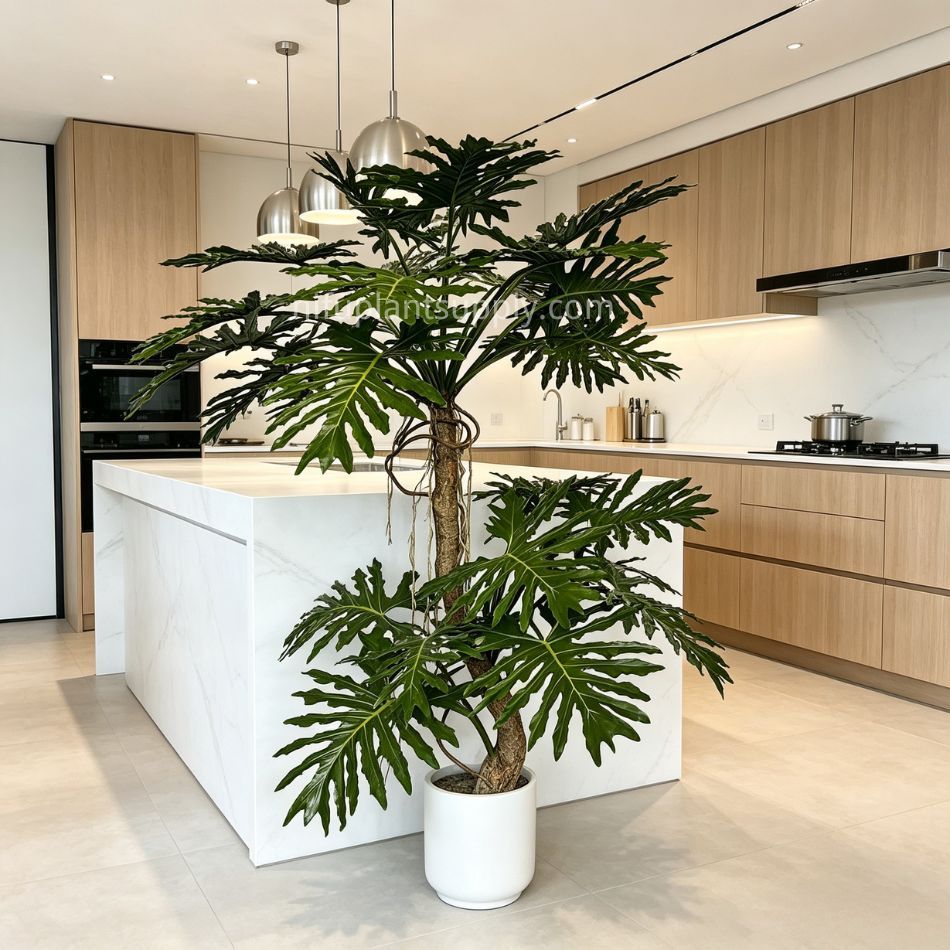 225CM Highly Realistic Large Artificial Philodendron Potted Tree for Indoor Decor,225CM Highly Realistic Large Artificial Philodendron Potted Tree for Indoor Decor
