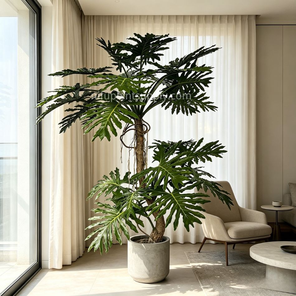 225CM Highly Realistic Large Artificial Philodendron Potted Tree for Indoor Decor,225CM Highly Realistic Large Artificial Philodendron Potted Tree for Indoor Decor