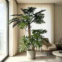 225CM Highly Realistic Large Artificial Philodendron Potted Tree for Indoor Decor,225CM Highly Realistic Large Artificial Philodendron Potted Tree for Indoor Decor