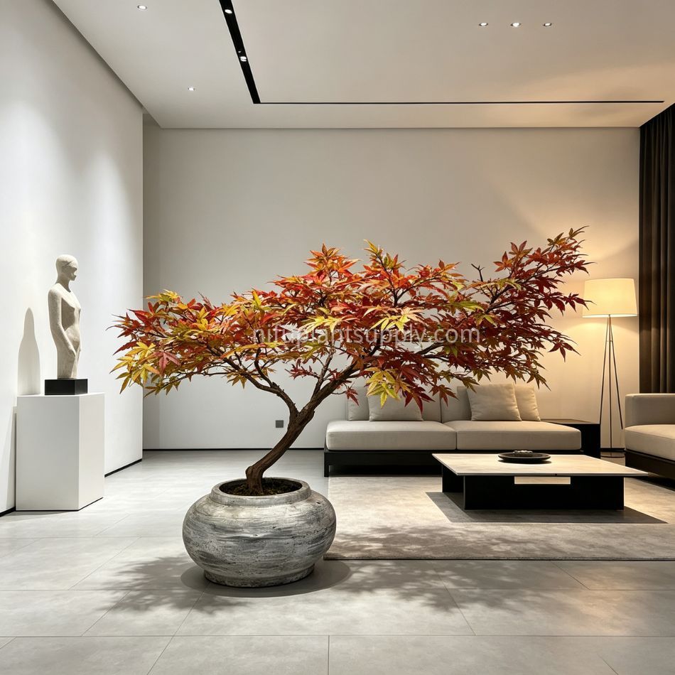 85CM Highly Realistic Artificial Maple Bonsai Potted Tree for Interior Design,85CM Highly Realistic Artificial Maple Bonsai Potted Tree for Interior Design