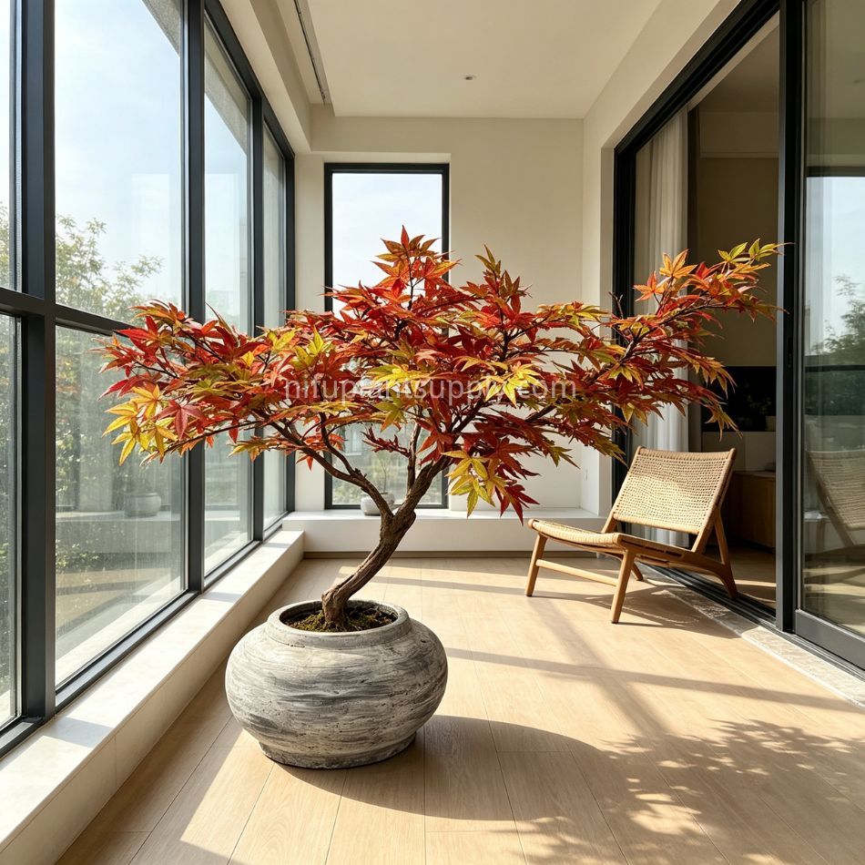 85CM Highly Realistic Artificial Maple Bonsai Potted Tree for Interior Design,85CM Highly Realistic Artificial Maple Bonsai Potted Tree for Interior Design