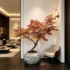 85CM Highly Realistic Artificial Maple Bonsai Potted Tree for Interior Design,85CM Highly Realistic Artificial Maple Bonsai Potted Tree for Interior Design