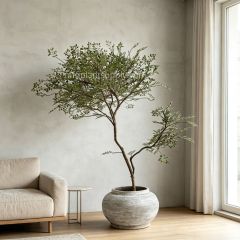 133CM Lifelike Artificial Nandina Potted Tree for Home Decor,133CM Lifelike Artificial Nandina Potted Tree for Home Decor