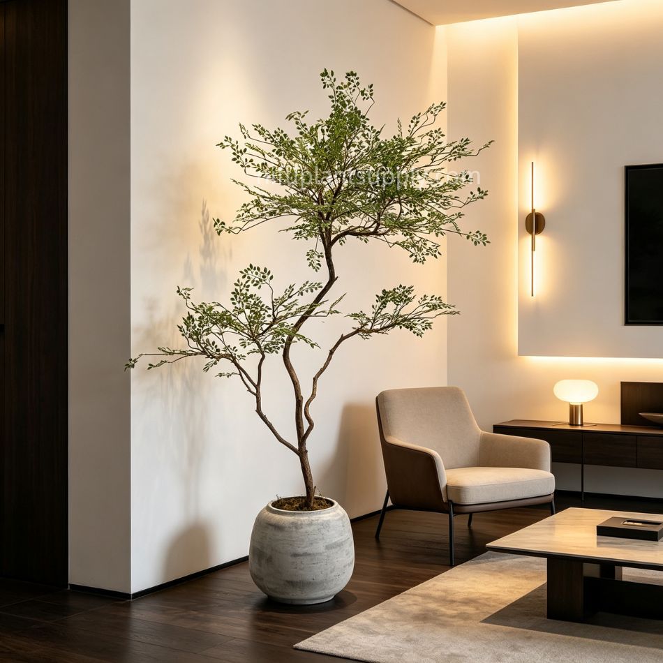 175CM Highly Realistic Artificial Nandina Potted Tree for Interior Design,175CM Highly Realistic Artificial Nandina Potted Tree for Interior Design