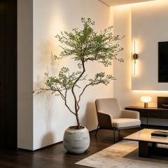 175CM Highly Realistic Artificial Nandina Potted Tree for Interior Design,175CM Highly Realistic Artificial Nandina Potted Tree for Interior Design