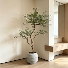 175CM Highly Realistic Artificial Nandina Potted Tree for Interior Design,175CM Highly Realistic Artificial Nandina Potted Tree for Interior Design
