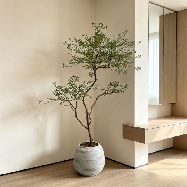 175CM Highly Realistic Artificial Nandina Potted Tree for Interior Design,175CM Highly Realistic Artificial Nandina Potted Tree for Interior Design