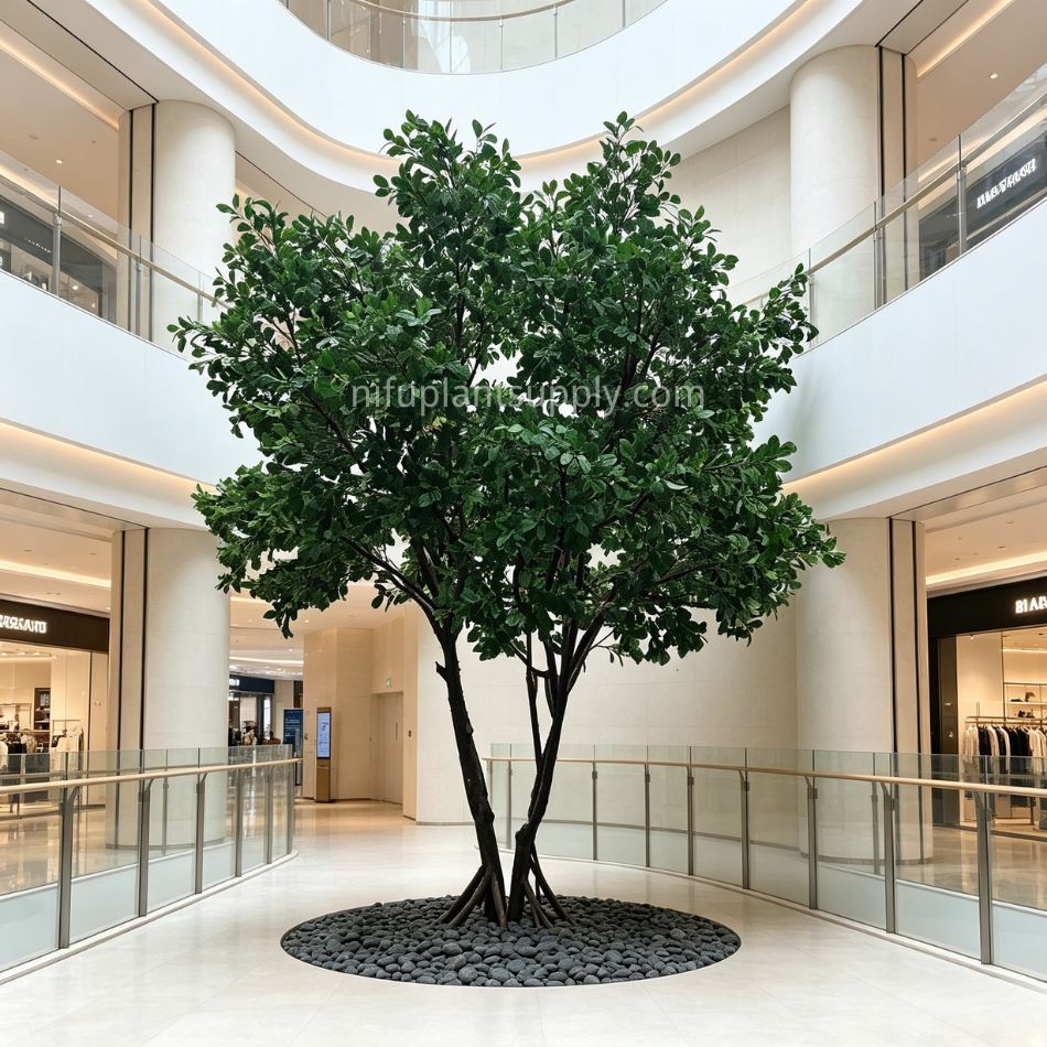 430CM Premium Quality Large Artificial Multi‑Trunk Green Leaf Tree for Interior Design,430CM Premium Quality Large Artificial Multi‑Trunk Green Leaf Tree for Interior Design