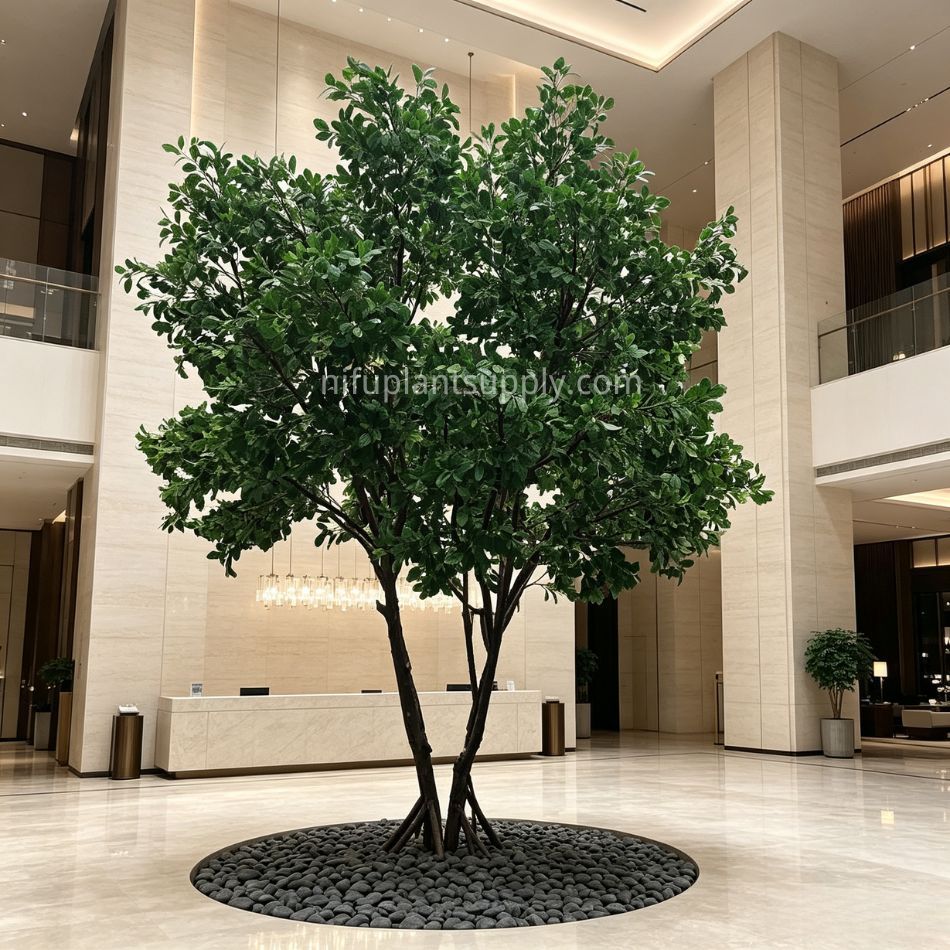 430CM Premium Quality Large Artificial Multi‑Trunk Green Leaf Tree for Interior Design,430CM Premium Quality Large Artificial Multi‑Trunk Green Leaf Tree for Interior Design