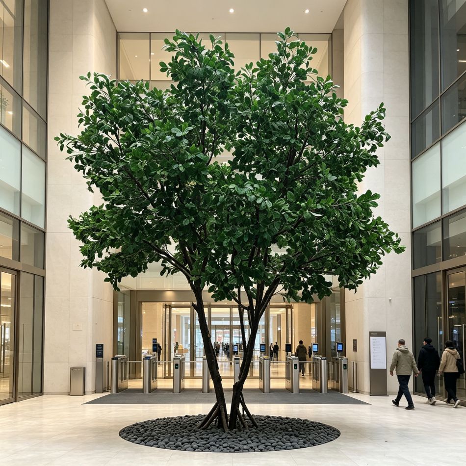 430CM Premium Quality Large Artificial Multi‑Trunk Green Leaf Tree for Interior Design,430CM Premium Quality Large Artificial Multi‑Trunk Green Leaf Tree for Interior Design