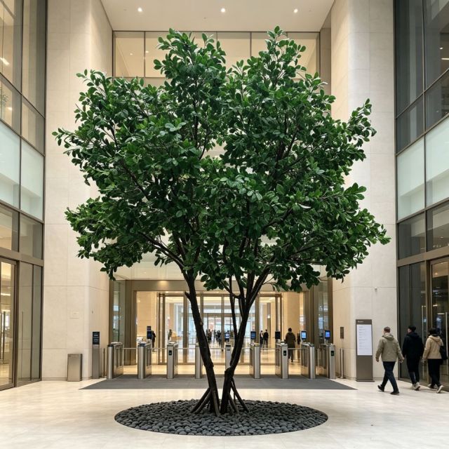 430CM Premium Quality Large Artificial Multi‑Trunk Green Leaf Tree for Interior Design,430CM Premium Quality Large Artificial Multi‑Trunk Green Leaf Tree for Interior Design