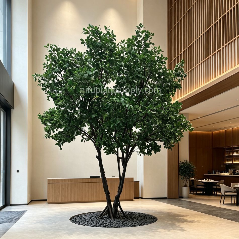 430CM Premium Quality Large Artificial Multi‑Trunk Green Leaf Tree for Interior Design,430CM Premium Quality Large Artificial Multi‑Trunk Green Leaf Tree for Interior Design