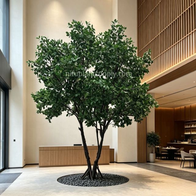 430CM Premium Quality Large Artificial Multi‑Trunk Green Leaf Tree for Interior Design,430CM Premium Quality Large Artificial Multi‑Trunk Green Leaf Tree for Interior Design