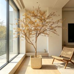 245CM Premium Quality Artificial Golden Autumn Potted Tree for Home Decor,245CM Premium Quality Artificial Golden Autumn Potted Tree for Home Decor