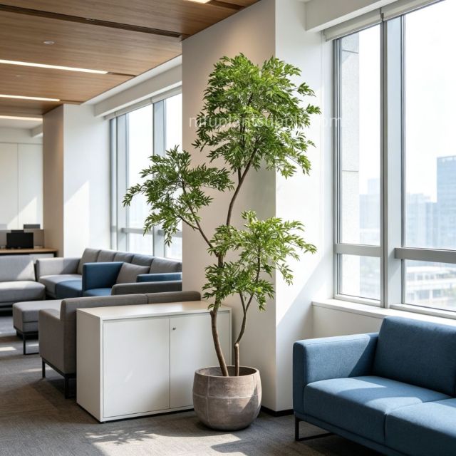 215CM Premium Quality Artificial Potted Maple Leaf Tree for Home Decor,215CM Premium Quality Artificial Potted Maple Leaf Tree for Home Decor