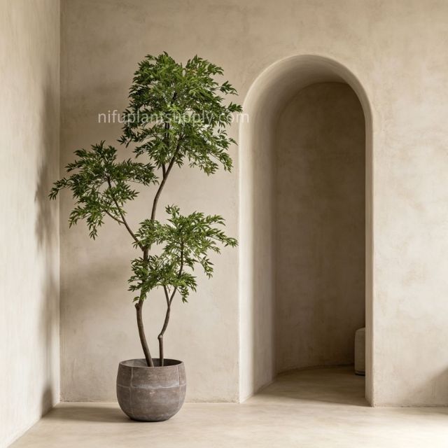 215CM Premium Quality Artificial Potted Maple Leaf Tree for Home Decor,215CM Premium Quality Artificial Potted Maple Leaf Tree for Home Decor