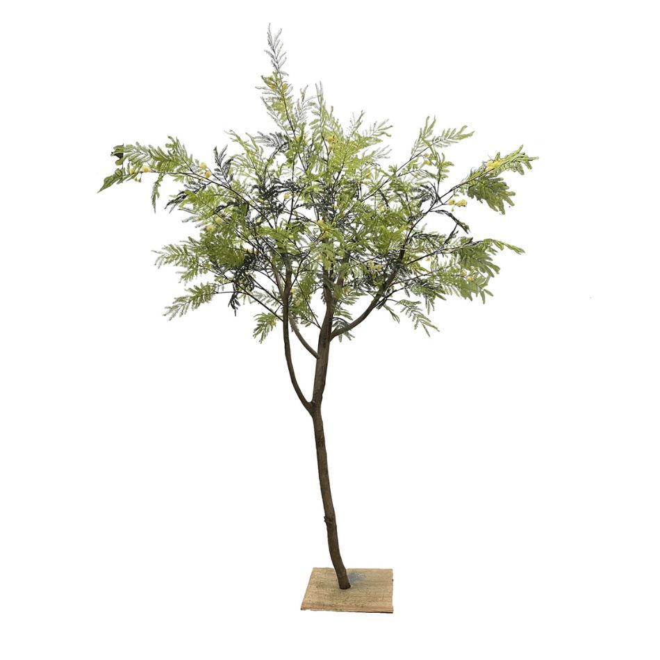 225CM Nearly Natural Artificial Mimosa Tree for Interior Design,225CM Nearly Natural Artificial Mimosa Tree for Interior Design
