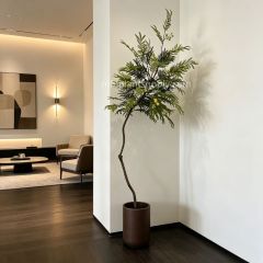 210CM Hand-Crafted Artificial Mimosa Tree for Interior Design,210CM Hand-Crafted Artificial Mimosa Tree for Interior Design