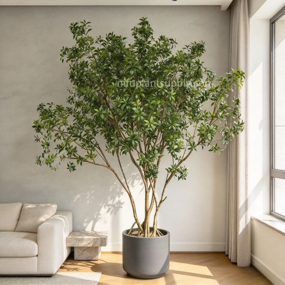 260CM Lifelike Faux Pieris Japonica Potted Tree for interior design,260CM Lifelike Faux Pieris Japonica Potted Tree for interior design