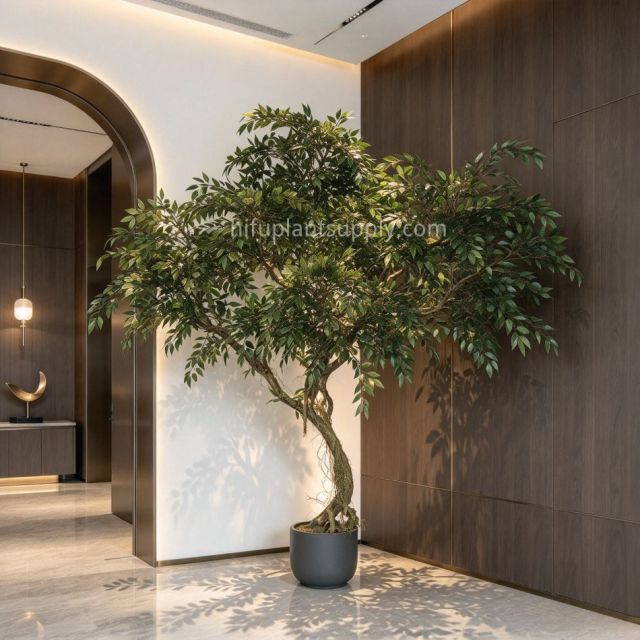 215CM Natural Looking Faux Banyan Potted Tree for indoor decor,215CM Natural Looking Faux Banyan Potted Tree for indoor decor