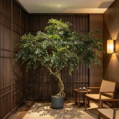 215CM Natural Looking Faux Banyan Potted Tree for indoor decor,215CM Natural Looking Faux Banyan Potted Tree for indoor decor