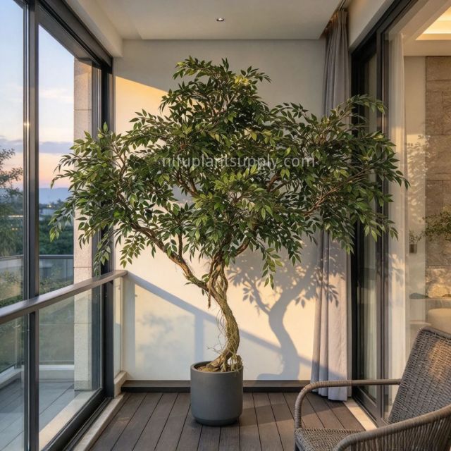 215CM Natural Looking Faux Banyan Potted Tree for indoor decor,215CM Natural Looking Faux Banyan Potted Tree for indoor decor