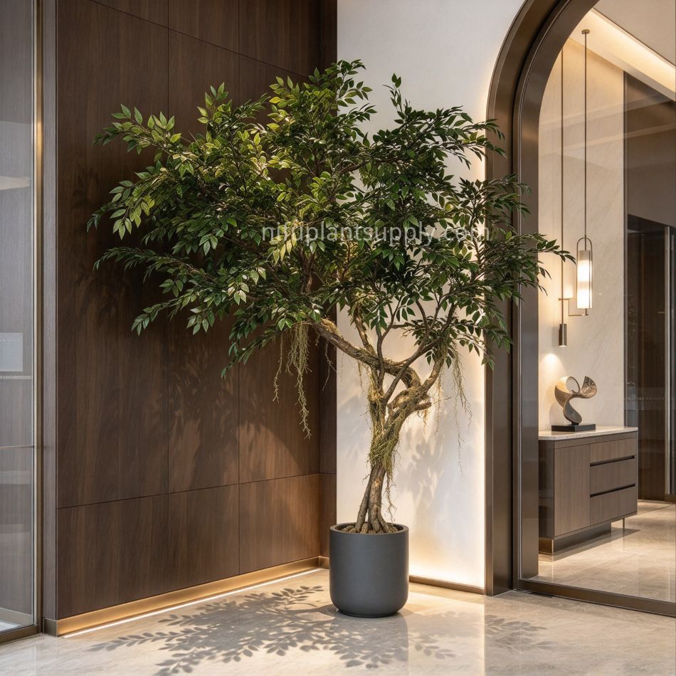 215CM Stunning Faux Banyan Potted Tree for interior design,215CM Stunning Faux Banyan Potted Tree for interior design