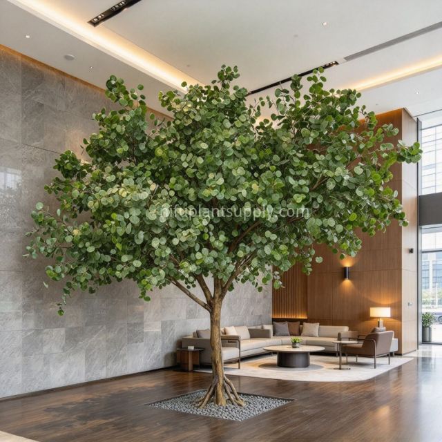 290CM Realistic Large Artificial Eucalyptus Potted Tree for interior design,290CM Realistic Large Artificial Eucalyptus Potted Tree for interior design