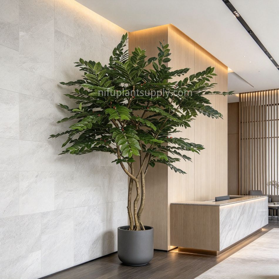230CM High Quality Artificial Berry Leaf Potted Tree for interior design,230CM High Quality Artificial Berry Leaf Potted Tree for interior design