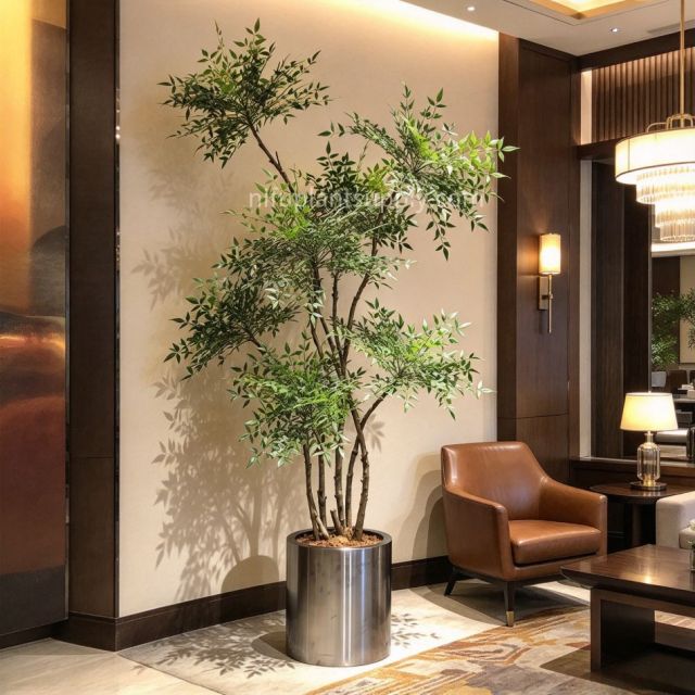 230CM Nearly Natural Artificial Nandina Tree Potted Plant for Office Decor,230CM Nearly Natural Artificial Nandina Tree Potted Plant for Office Decor