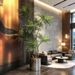 230CM Nearly Natural Artificial Nandina Tree Potted Plant for Office Decor,230CM Nearly Natural Artificial Nandina Tree Potted Plant for Office Decor