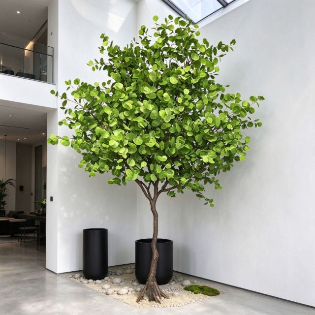 325CM Natural Looking Artificial Eucalyptus Potted Tree for Home Decor,325CM Natural Looking Artificial Eucalyptus Potted Tree for Home Decor