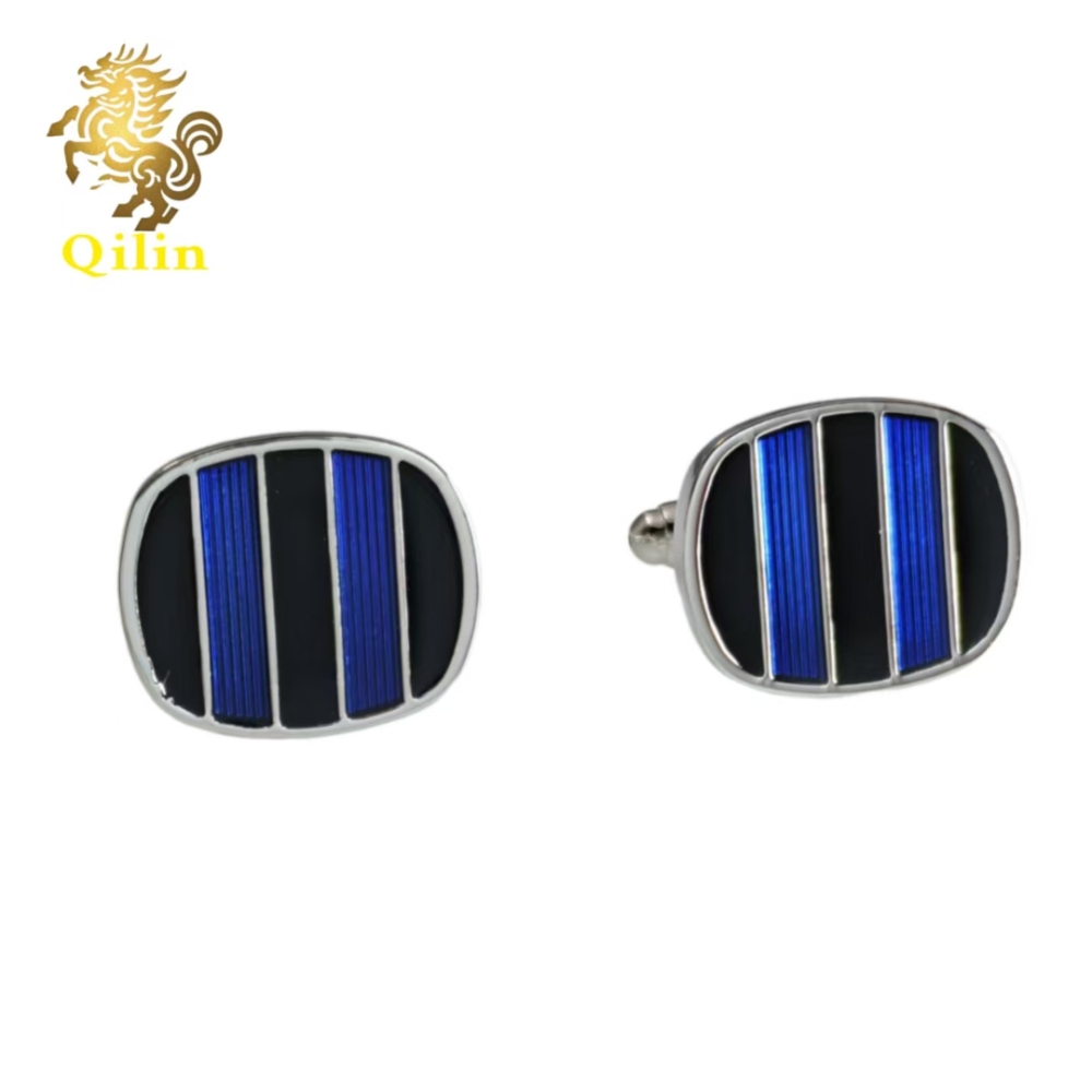 QiLin Unisex Cufflink Gift Box Packaging. Handmade classic metal silver cufflinks, suitable for French-style shirts, as well as personalized gift accessories, and applicable to various occasions.