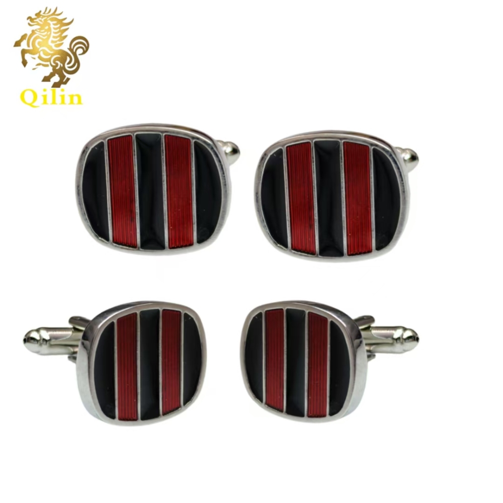 QiLin Unisex Cufflink Gift Box Packaging. Handmade classic metal silver cufflinks, suitable for French-style shirts, as well as personalized gift accessories, and applicable to various occasions.