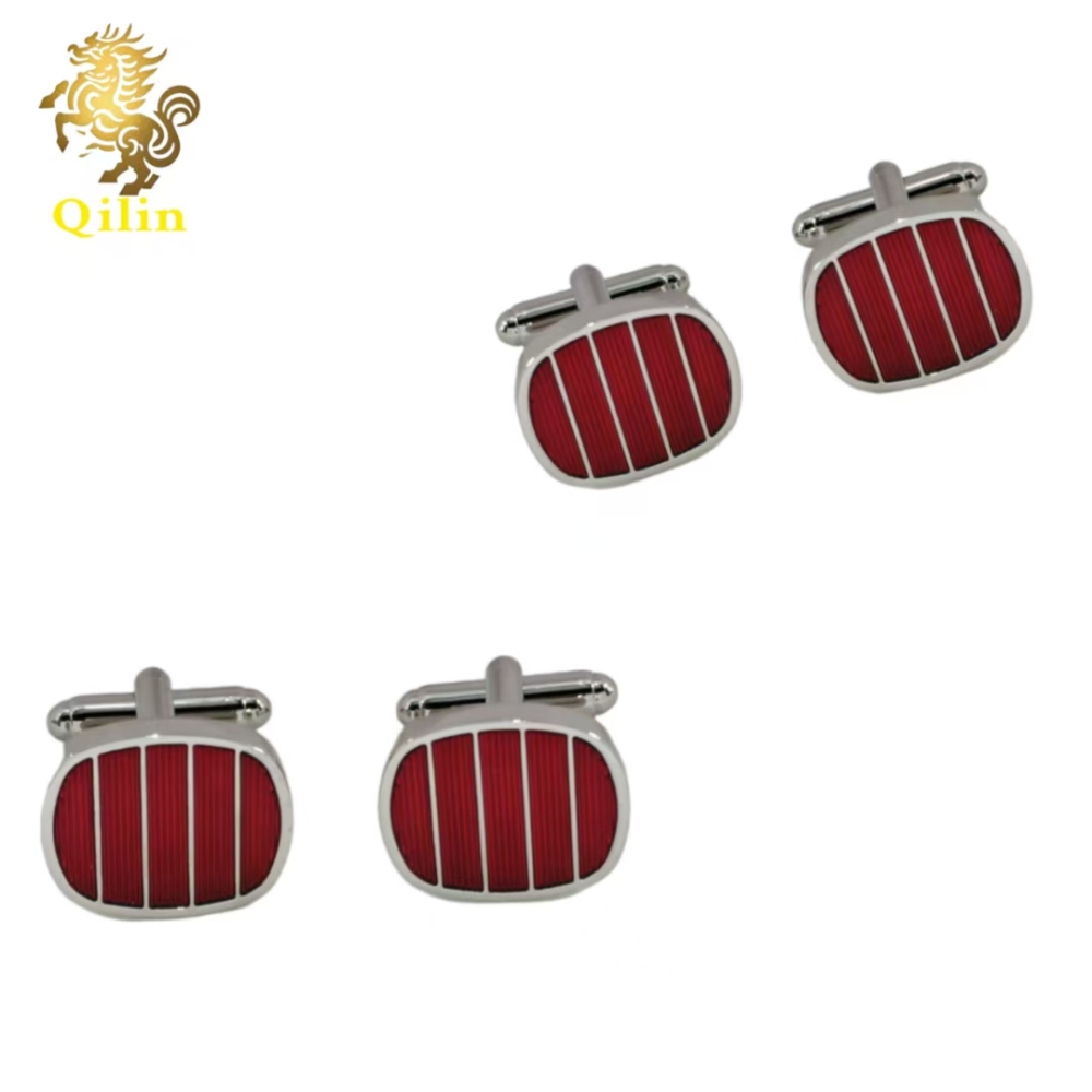 QiLin Unisex Cufflink Gift Box Packaging. Handmade classic metal silver cufflinks, suitable for French-style shirts, as well as personalized gift accessories, and applicable to various occasions.