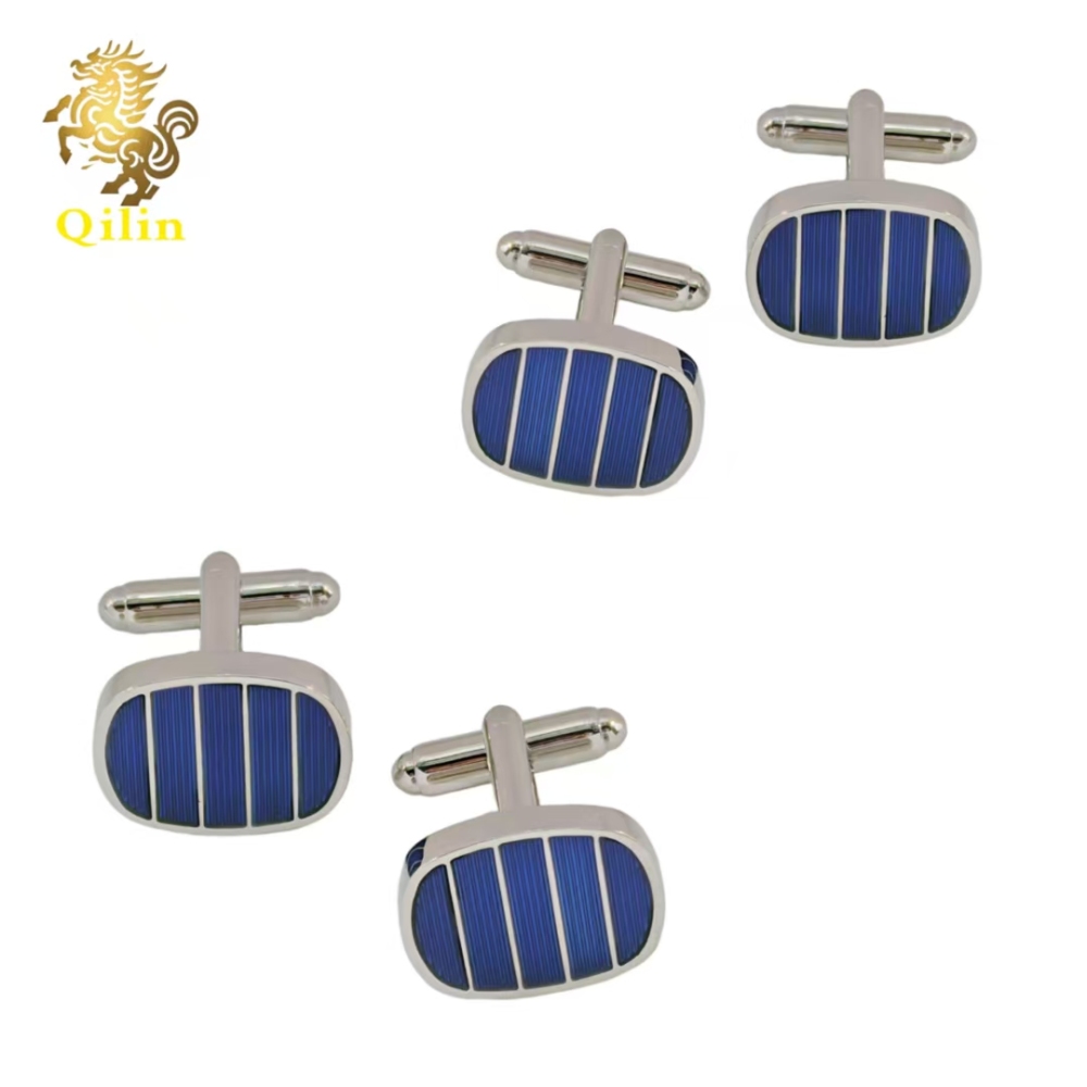 QiLin Unisex Cufflink Gift Box Packaging. Handmade classic metal silver cufflinks, suitable for French-style shirts, as well as personalized gift accessories, and applicable to various occasions.