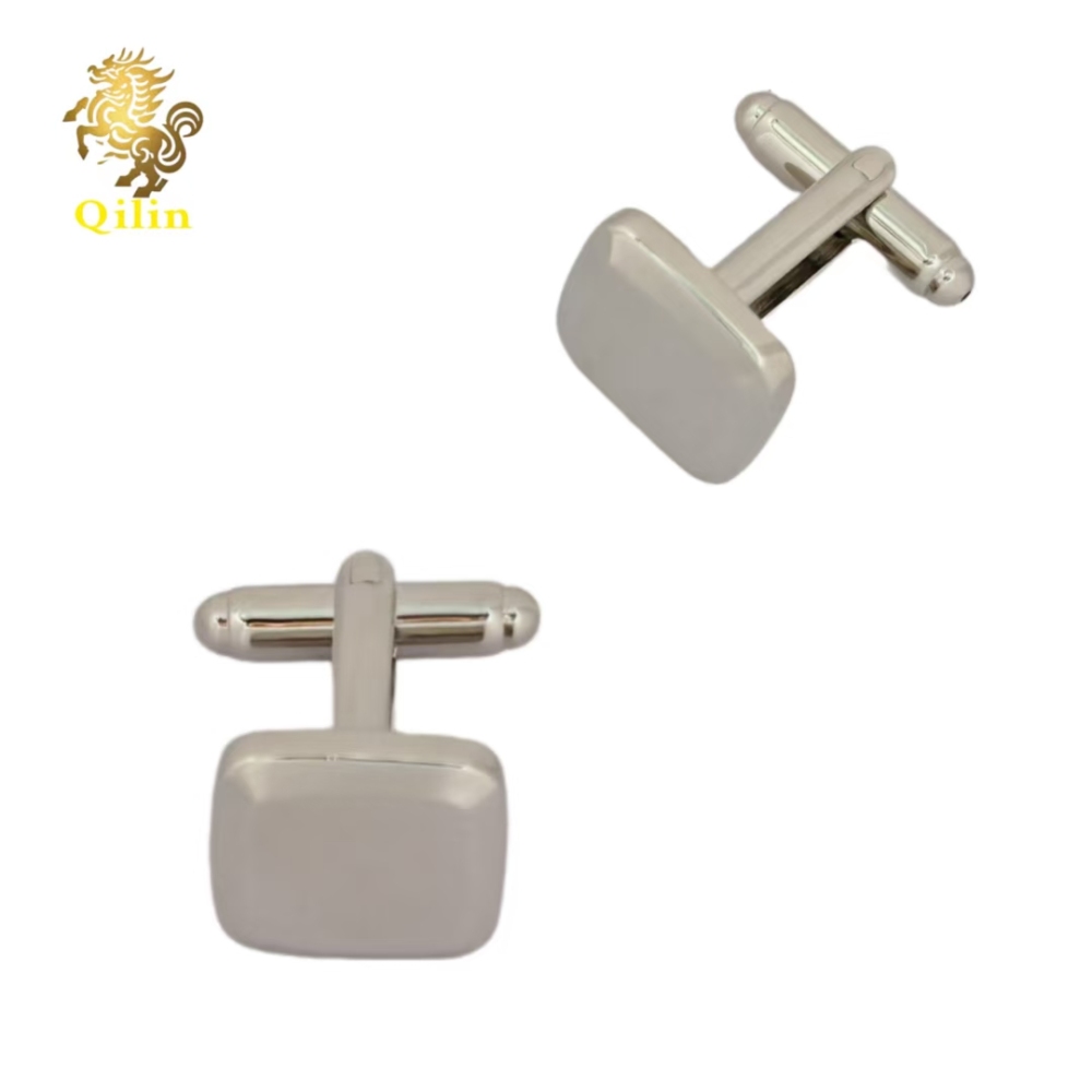 QiLin Unisex Cufflink Gift Box Packaging. Handmade classic metal silver cufflinks, suitable for French-style shirts, as well as personalized gift accessories, and applicable to various occasions.