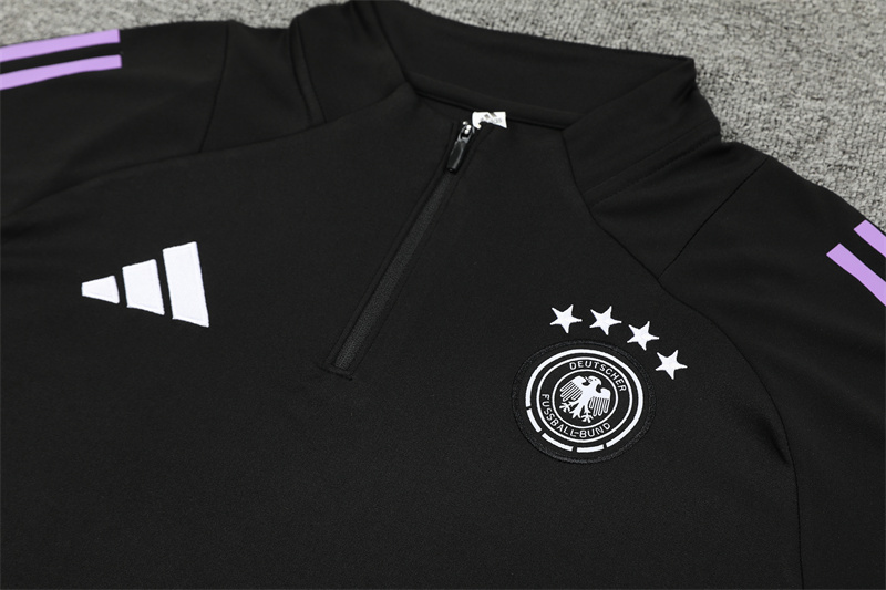 2024/2025 Player Edition Germany Prematch Jersey Black Half-zip training suit Football Jersey