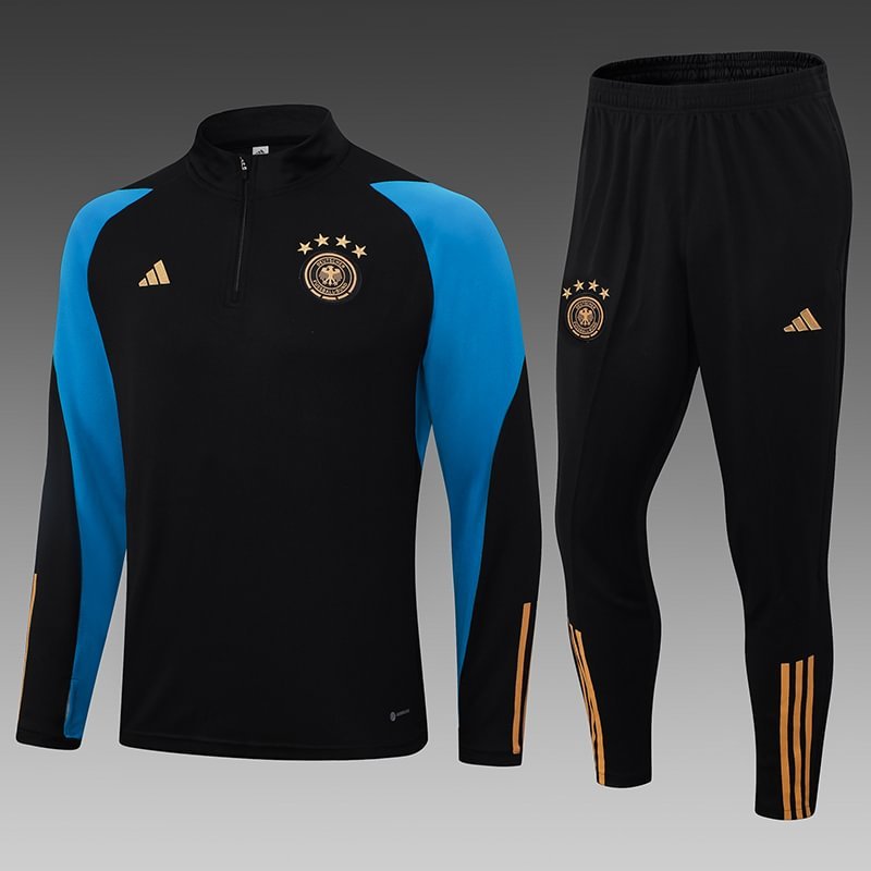 2023 Germany Half-Pull Training Suit Black Football Shirt