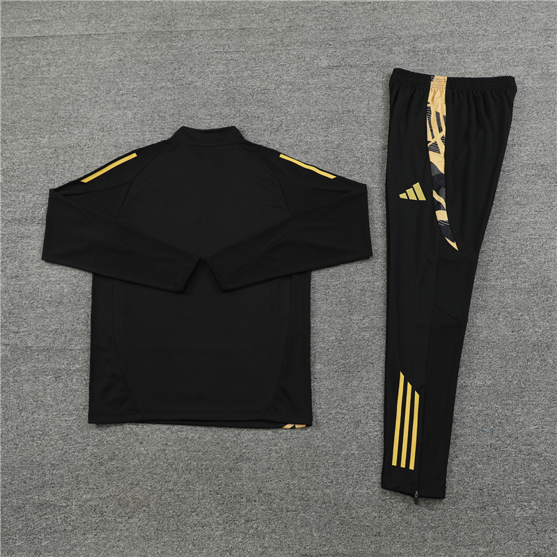 2024/2025 Player Edition Real Madrid Match Jersey Black & Gold Half-zip training suit Football Jersey