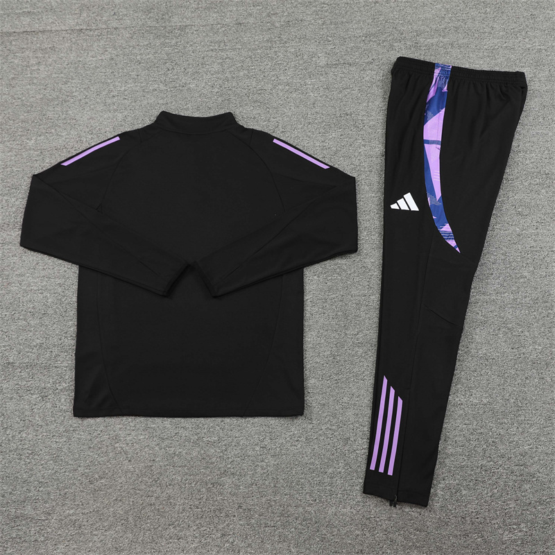 2024/2025 Player Edition Germany Prematch Jersey Black Half-zip training suit Football Jersey