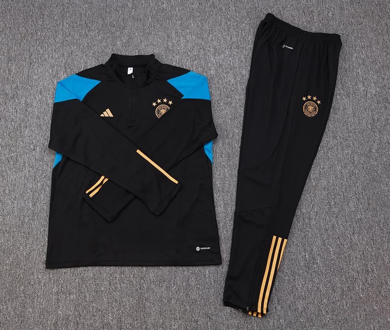 2023 Germany Half-Pull Training Suit Black Football Shirt